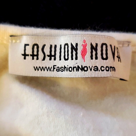 Fashion Nova Large Eyes Wide Shut White Bodysuit - Picture 8 of 8